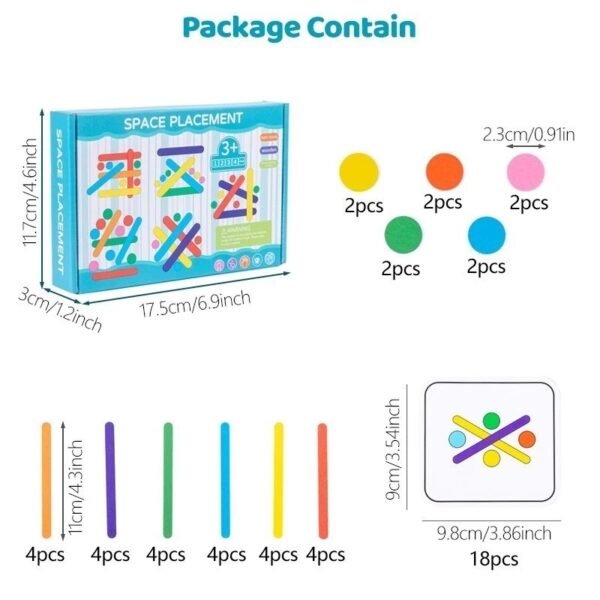 ของเล่นไม้ปริศนาไม้สีรุ้งสำหรับเด็ก - Image 3